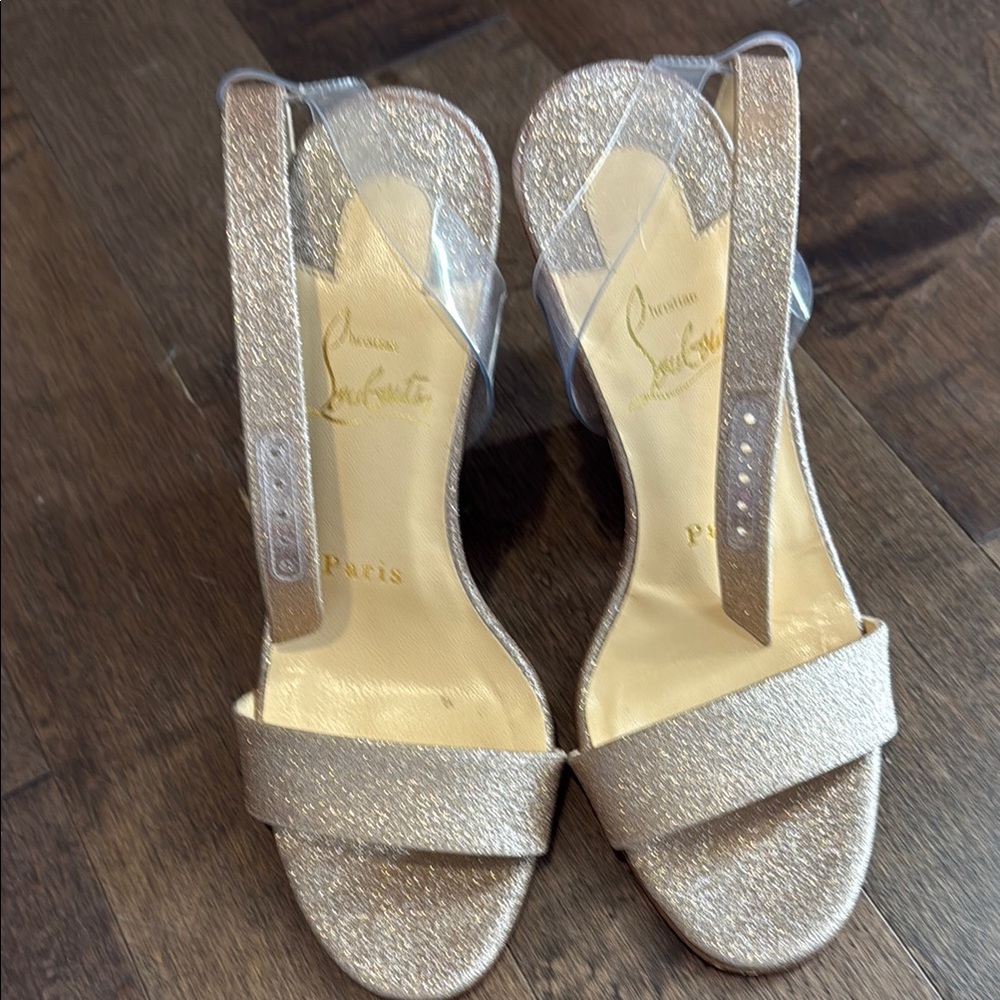 Christian Louboutin Levitalo Rose Gold Heeled Sandals